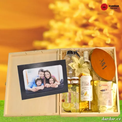 Dárková kazeta Honey XL - Varianta zboží: Gravírování víka logo, text + 130 Kč
