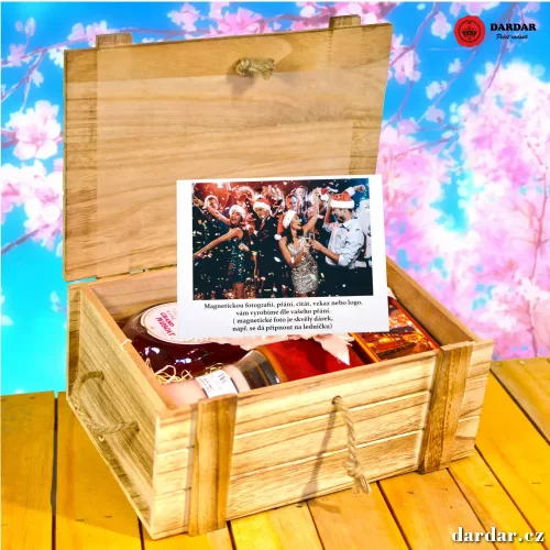 Dárková truhla Pink Festive - Varianta zboží: Ozdobný rámeček růžová + 120 Kč