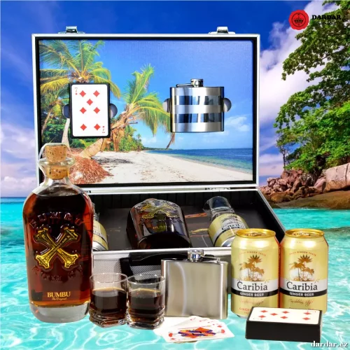 Dárkový kufr BUMBU rum - Varianta zboží: Ozdobný rámeček růžová + 120 Kč
