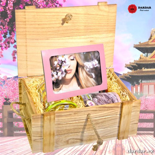 Dárková truhla Melody Romantic - Varianta zboží: Ozdobný rámeček růžová + 120 Kč