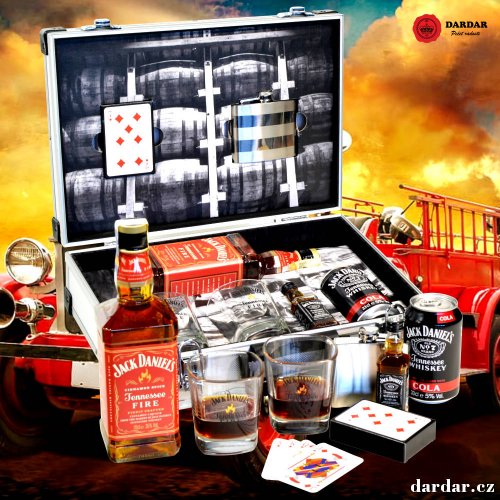 Dárkový kufr Jack Daniel´s Fire Tennessee Whisky - Varianta zboží: Bez úprav