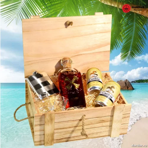 Dárková truhla BUMBU rum - Varianta zboží: Gravírování vnitřní víko text - zdarma